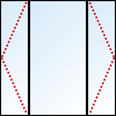 3 sections (quart / demi / quart)